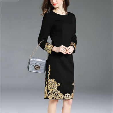 Elegant Embroidered Bodycon Dress