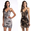 Women's Sexy V-neck Halter Halter Sequin Dress