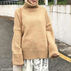 High Collar Loose Solid Color Sweater