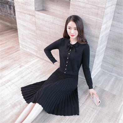 Women's long sleeve bottoming skirt two-piece suit