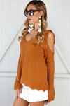 Women's Fashion V-neck Sling Off Shoulder Sweater