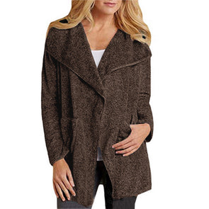 Loose Plush Pocket Cardigan Coat