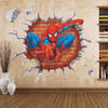 Cartoon Spider Man Wearing Wall Background Wall Sticker