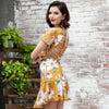 Copy of Sexy Elegant Off Shoulder Flower Print Female Mini Cute  Dress