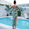 Sexy  women  one  neck  backless  off shoulder  high spilt  elegant  dress