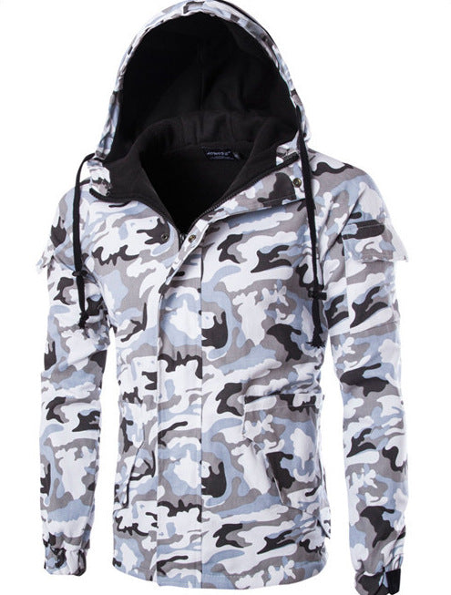 British Trend Camouflage Men's Hooded Large Size Jacket