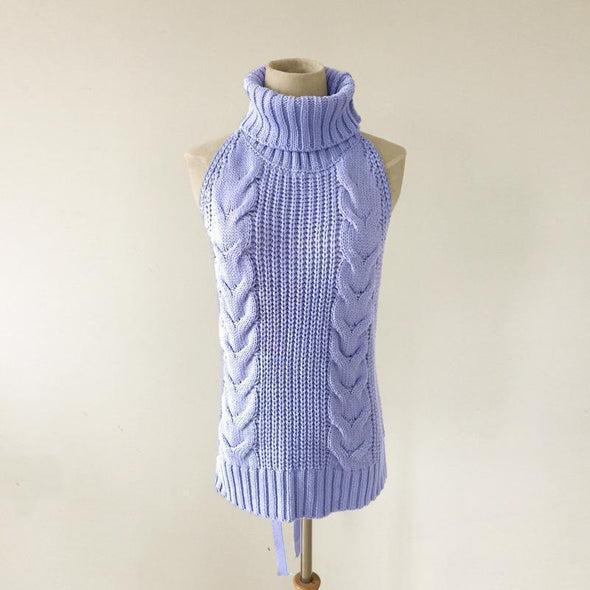 Sexy Halter High Sleeveless Sweater