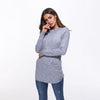 Solid Color Double Pocket Half High Neck Collar Sweaters