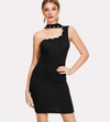 Fashion Hanging Neck Sleeveless Pearl Nail Bodycon Dress