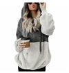 Plush Contrast Hooded Sweater