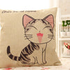 New Linen Cartoon Cat Pillow