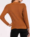 New V-Neck Long-Sleeved Slim Color Matching Sweater