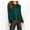 O-Neck Long-Sleeved Zipper Slim Short Jacket