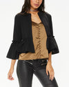 New Ruffled Trumpet Sleeves Solid Color Blazer