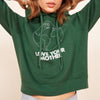 Earth Letter Print Green Hoodies