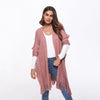 Solid Color Tassel Dolman Sleeve Knitting Cardigan