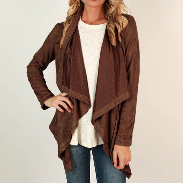 New Solid Color Long Sleeve Cardigan Coat