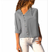 Women's Irregular Diagonal Collar Long-Sleeved Shirt