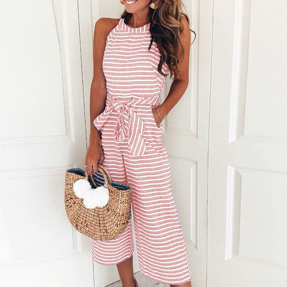 Striped Print Jumpsuit