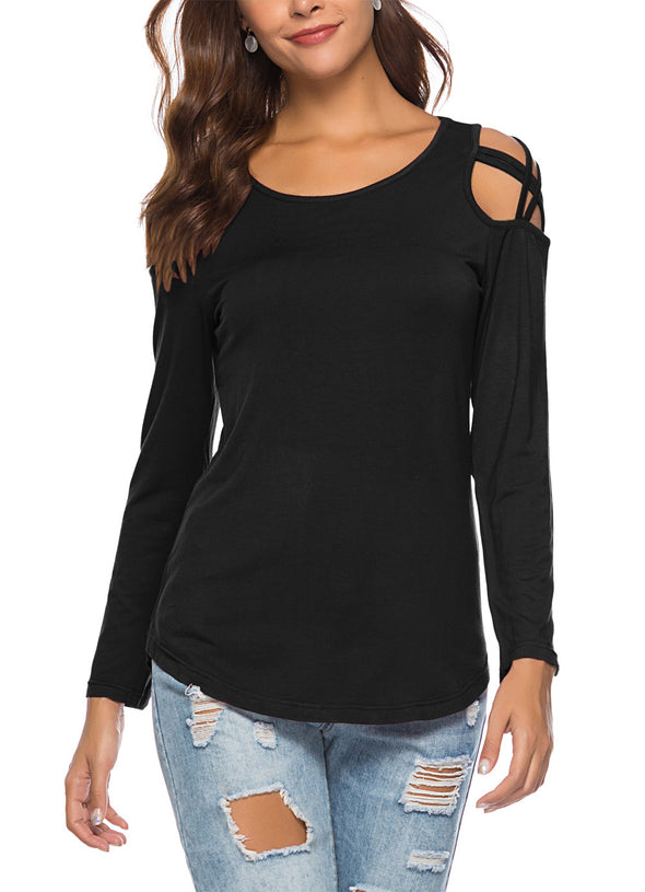 Fashion Solid Color Long Sleeve T-Shirt