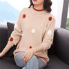 O-Neck Hairy Large Dot Anti-Pilling Sweater