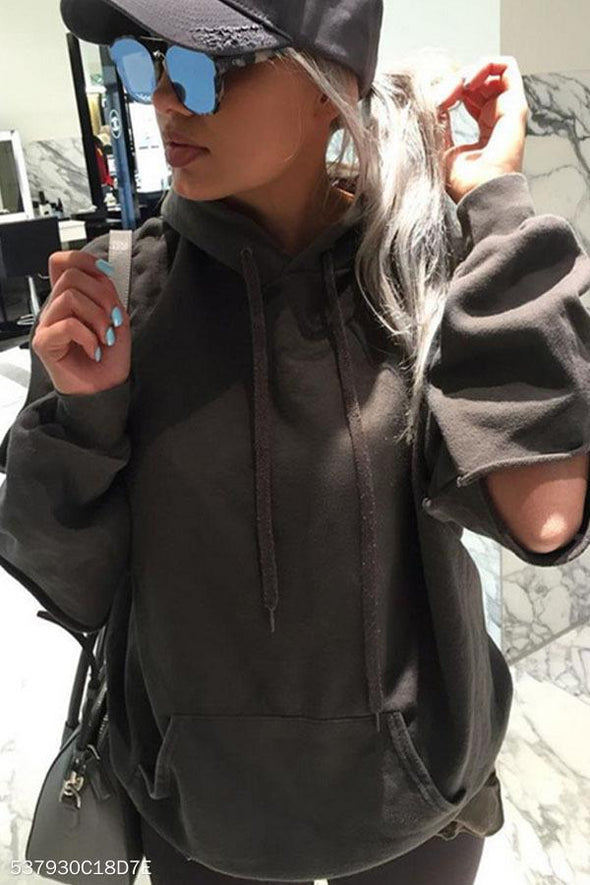 Fashion Hooded  Cutout Hoodies