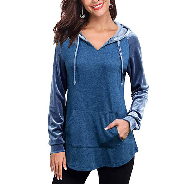 Colorblock Long Sleeve Hooded Sweatshirt