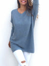 Fashionable V-Neck Long Sleeved  Thin  Sweater