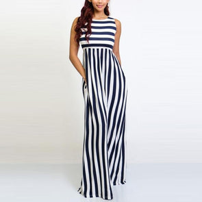 Stripe Sleeveless Wide Leg Jumpsuit