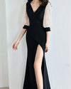 Fishtail Mid-Sleeve Sexy Slim Long Evening Dress