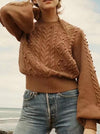 Solid Color Knitting Long Sleeves Sweater Tops