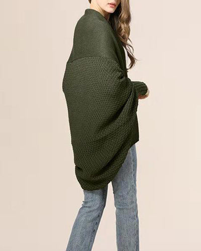 New Bat Sleeve Long Knit Cardigan Coat