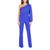 Sexy One Shoulder Pure Color Ladies Jumpsuit