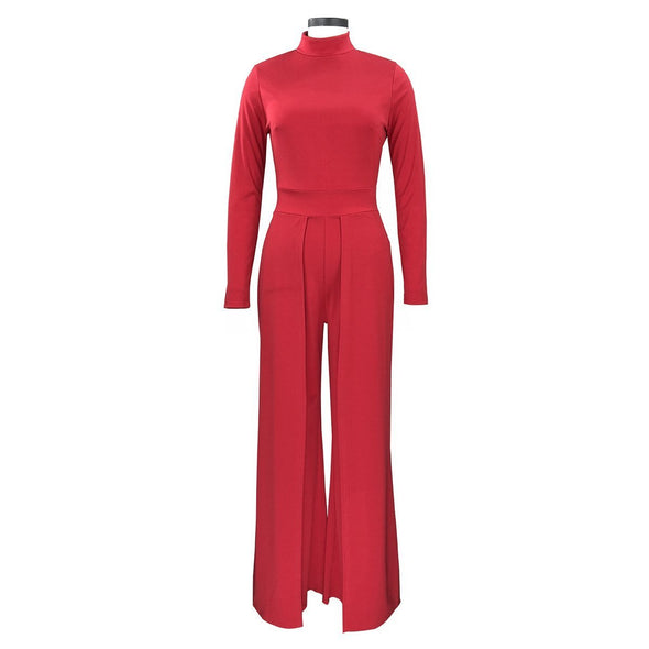 Pure Color Casual Slim Jumpsuit