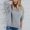 Solid Color Back Cross-Knit Sweater