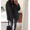 Fashion Pure Color Long Sleeve Plush Cardigan Coat