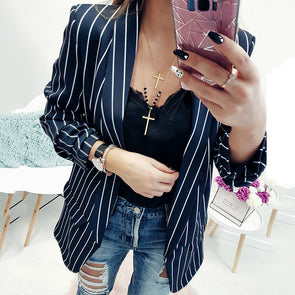 Long Sleeve Striped Blazer