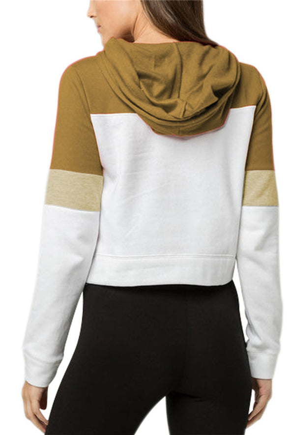 Contrast Long Sleeve Hooded Sweatshirt