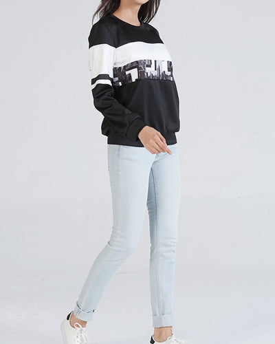 New Printed Long-Sleeved Sweatshirt