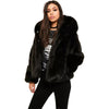 Casual Pure Color Hooded Faux Fur Jacket