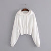 New Solid Color Hooded Sweater