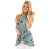 Printed Sleeveless Halter Shirt