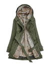 Hooded Flap Pocket Detachable Fleece Lined Coat