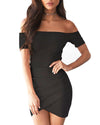 New Off-The-Shoulder Short-Ssleeved Dress