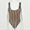 New Striped Mesh Sexy Bodysuit