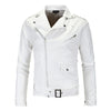 Men's Locomotive Slim Collar Zippered Leather Jacket