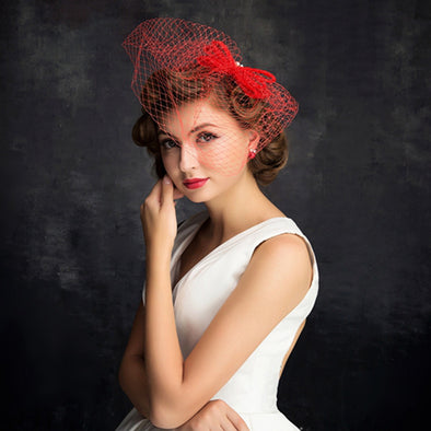 New Mesh Lace Bow Top Hat