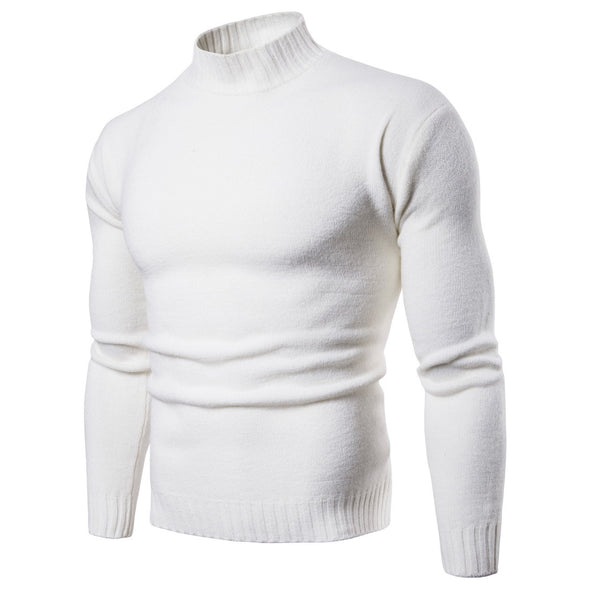 New Men's Turtleneck Slim Solid Sweater