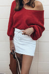 Fashion Plain Long Sleeve V-Neck Sweater