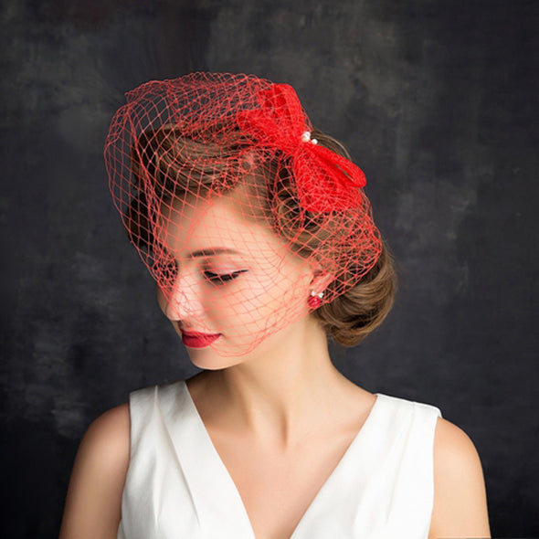 New Mesh Lace Bow Top Hat